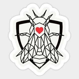 Superhero Protector Bee  Geometric Design Sticker